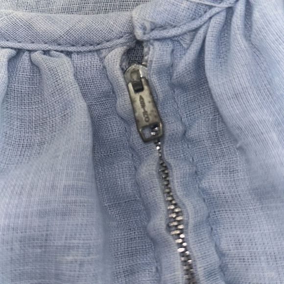 Vintage 40s 50s blue handcrafted embroidered linen Mexican shift dress mod sz XL - Picture 12 of 12